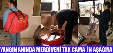 YANGINDA TAK CAMA İN AŞAĞIYA