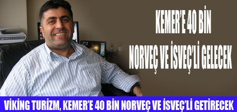 KEMER'E  40 BİN İSKANDİNAV TURİST