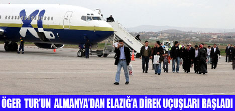 ÖGER,FRANKFURTTAN ELAZIĞA  UÇUYOR