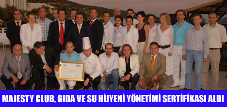 MAJESTY CLUB HOTEL BELİZİA,ALTIN SERTİFİKA ALDI