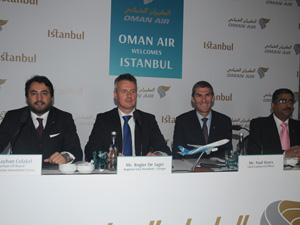 Muscat'tan İstanbul’a gelen Oman Air’e ait  Boeing 737 Max, AHL’ye ilk teker koyan uçak olma özelliği yaşadı