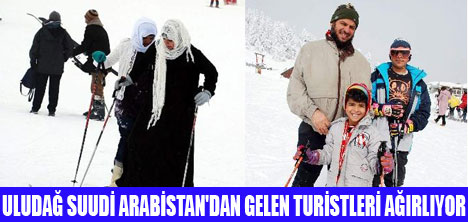 ARAPLAR ULUDAĞ'DA KAYAK ÖĞRENİYOR