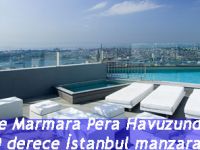 The Marmara Pera Havuzunda 360 derece İstanbul manzarası